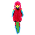 Amazon Macaw hand puppet by The Puppet Company in vivid green and red plumage