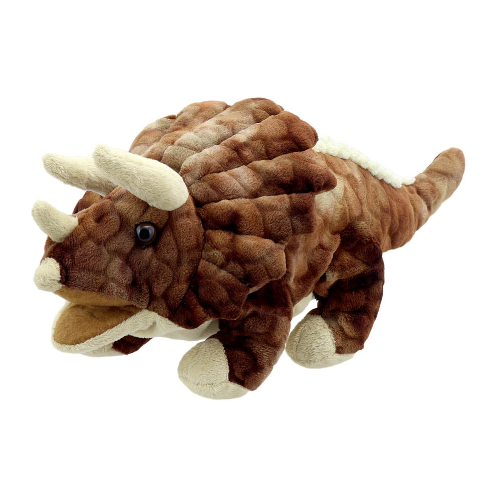 Brown Baby Triceratops Hand Puppet by The Puppet Company