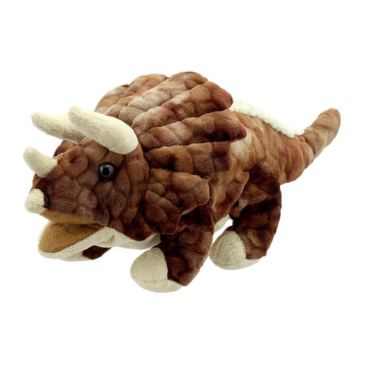 Brown Baby Triceratops Hand Puppet by The Puppet Company