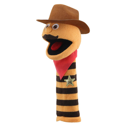 Cowboy ECO Knitted Hand Puppet — View 2 by The Puppet Company