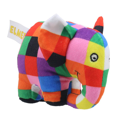 Elmer finger puppet close-up – colorful patchwork design by The Puppet Company for imaginative play