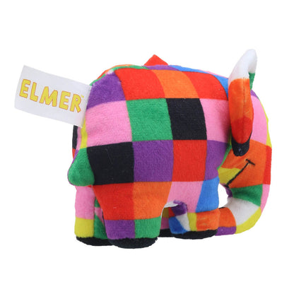 Elmer finger puppet detail – bright patchwork colors perfect for creative play and storytelling