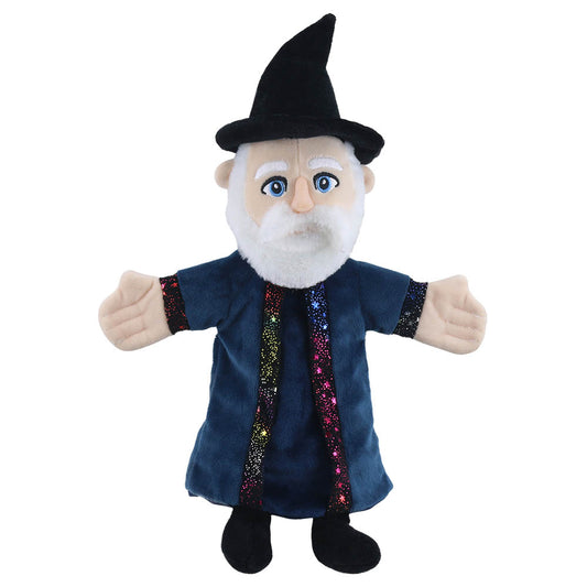 Wizard story telling hand puppet with signature hat, robes & white beard – The Puppet Company PC001913 for kids' fairytale storytime