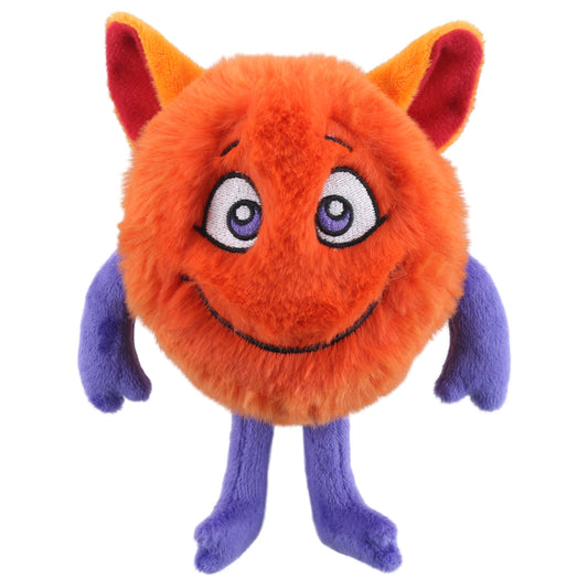 Womp Orange Micro-Monsters finger puppet by The Puppet Company – bright orange monster for kids' imaginative play