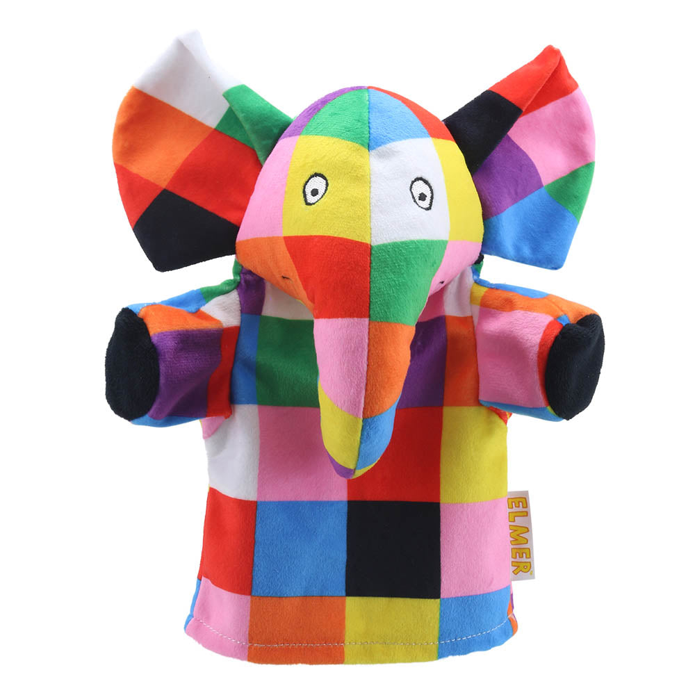 My First Elmer Patchwork Elephant hand puppet by The Puppet Company – perfect for babies and toddlers