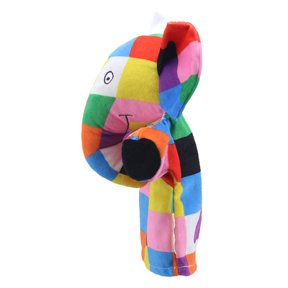 My First Elmer Patchwork Elephant puppet detail – soft and safe hand puppet for babies and toddlers