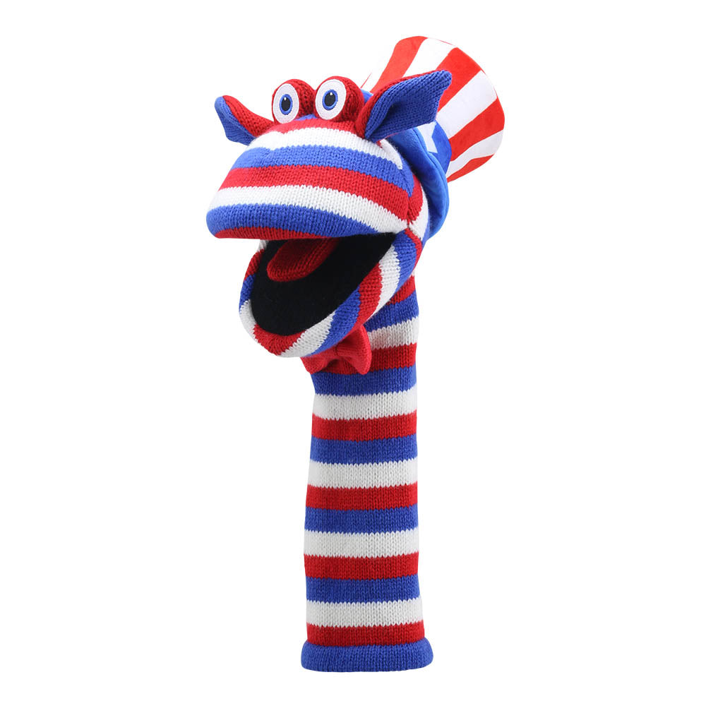 Sammy ECO Knitted Hand Puppet — View 2 by The Puppet Company